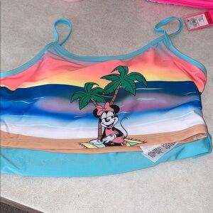 Disney women’s Large Tropical Minnie Mouse two piece swimsuit
